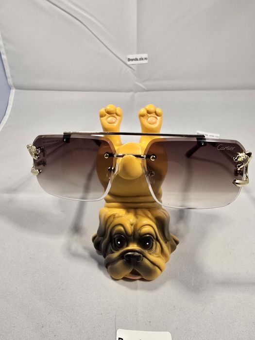 Cartier, Gold Frame, Brown Lenses, 8809